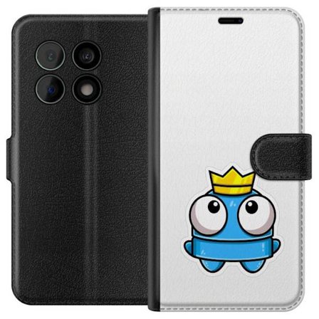 Yhteensopiva Lompakkokotelo OnePlus OnePlus 10 Pro Sininen piirros hahmo kruunulla ja suurilla silmillä leikkisässä kuninkaallisessa tyylissä