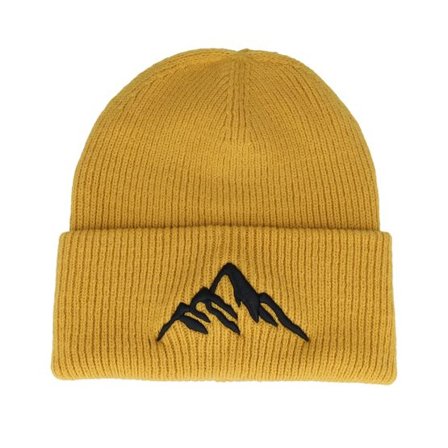 Wild Spirit - Gul cuff Beanie - Mountain 3d Mustard Soft Deep Cuff @ Hatstore