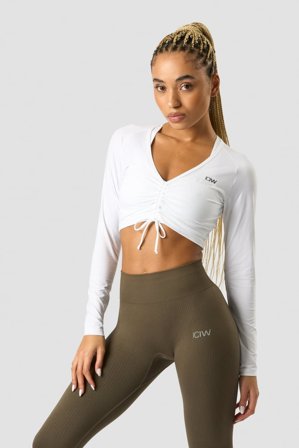 Scrunch Long Sleeve White Wmn