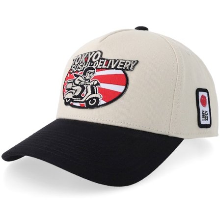 Yapan - Beige adjustable Cappellino - Tokyo Sushi Delivery Stone/Black A-frame Adjustable @ Hatstore