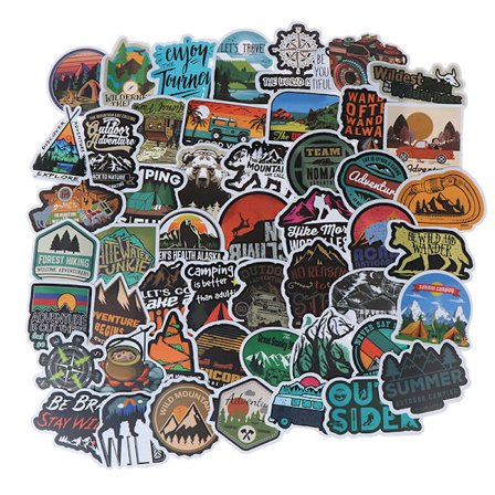 50 Stk Camping Landskab Klistermærke Outdoor Adventure Kuffert Lapt