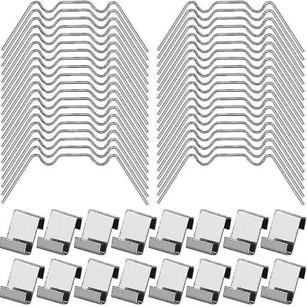 100 st växthusglasklämmor inklusive 50 W-typ rostfria klämmor och 50 Z-typ växthusglasklämmor