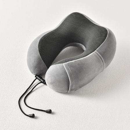 Pehmeä mukava matkatyyny, memory foam U-muotoinen tyyny, luova magneettinen kangas kaularanka Gray 29*25*15cm