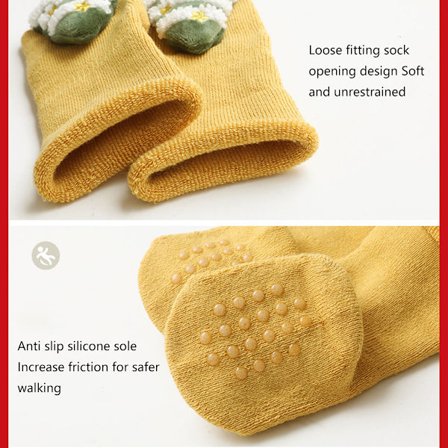 3 par baby skridsikre varme sokker baby drenge tykke vintersokker til baby piger skridsikre børn julesokker nyfødte tegneserie dukke gulvsokker