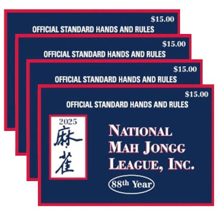 2025 2025 Mah Jongg League-kort, 4 stk. Mahjong-kort stor størrelse, nasjonale offisielle standardhender og regler