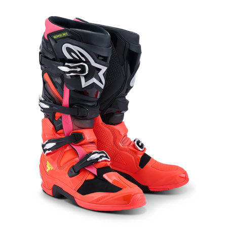 Buty Cross Alpinestars Tech 7 Czarny/Czerwony Fluorescencyjny/Różowy Fluorescencyjny 42