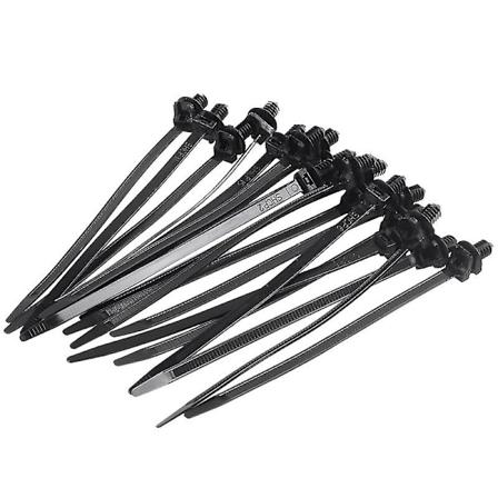 jkw Nylon Push Mount Biltak Kabelbindare, 162mm Längd, 20 Stk, Svart