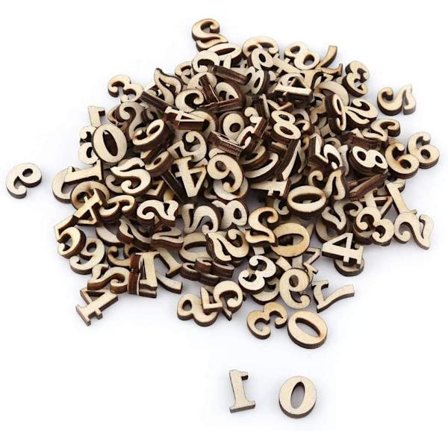 Tall 100 stykker tre tall håndverk dekorasjon små tre hjem dekor barn