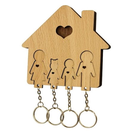 Uusi luova puinen avaimenperä Avainseinä Ripustettava auton avaimenperä Avaimenpidike Pieni lahja Avaimenperä kotiin_tfrf