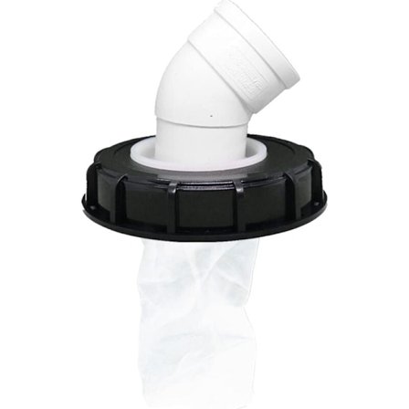 IBC Lokkfilter, Vaskbar Nylon IBC Tanklokk med Filter, IBC Tanktilbehør med Maskefilter for 163mm Regnvannstank (163mm 45°)
