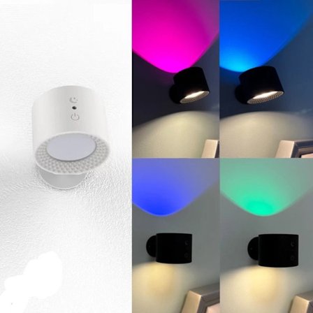 LED Vegglampe Leselys Nattelys HVIT RGB HVIT RGB
