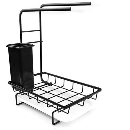 Tiskialtaan järjestäjä tippakaukalolla, keittiön järjestäjä keittiön säilytykseen, sieniteline, keittiövälineteline