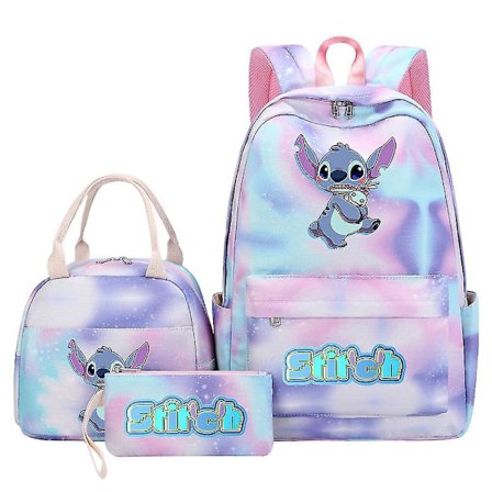 3 stk. Lilo Stitch Rygsæk Kvinde Mand Rejse Skoletaske Høj Kvalitet Teenagere Mochilas
