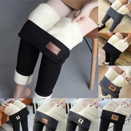 Fleecefodrade Leggings Kvinnor Hög Midja Tjock Varm Mage Leggi