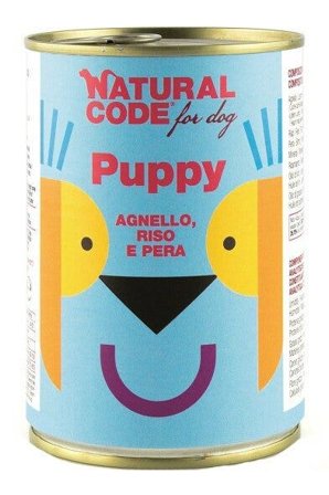 Natural Code Puppy 02 Cibo Umido Con Agnello/Riso/Pera Per