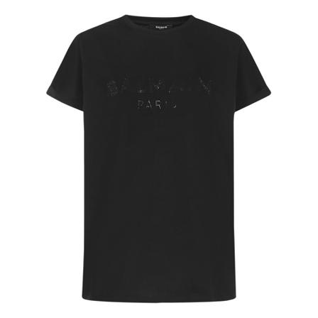 Balmain, T-Shirts Zwart, Dames, Maat:L