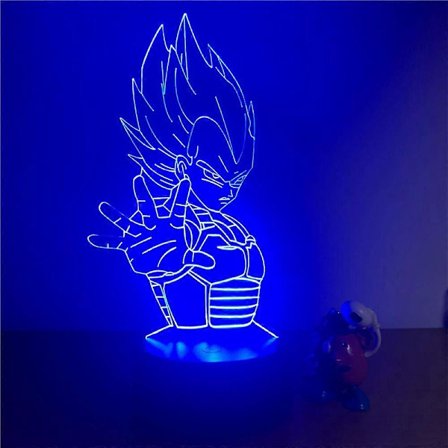 SBSG Lasten 3D-yövalo LED Dragon Ball Z Vegeta Super Action -hahmo 7 väriä Kosketus Optinen illuusio Pöytävalaisin Kodin sisustusmalli - Kaukosäädin 