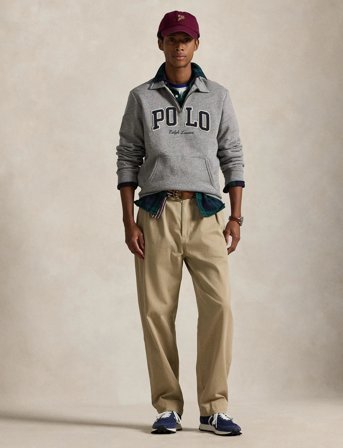 Polo Ralph Lauren Logo Fleece Collared Sweatshirt - Grey - L