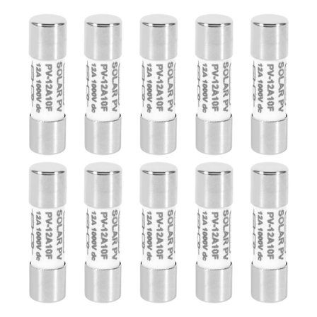 10 st 1000 Vdc Säkring Solceller Explosionssäker Säkring Silver - 12a