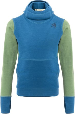 Aclima WarmWool Hoodsweater Kids Corsair/Dill