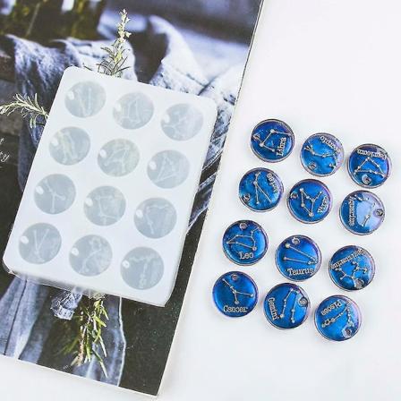 12 Zodiac Silikon Hartsgjutning Hänge Smycken Epoxi DIY Craft Form