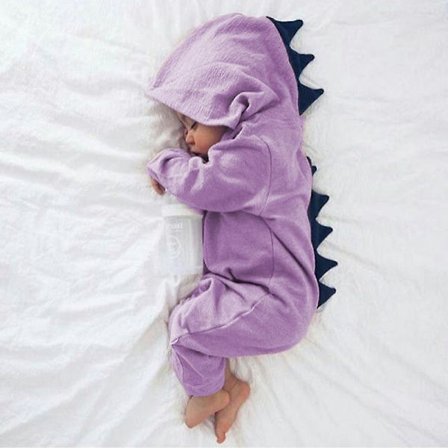 Newborn Infant Baby Dinosaur Hooded Romper Jumpsuit Pajamas Sleepwear