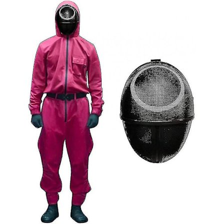 Unisex Squid Game Kostyme Jumpsuit + Squid Game Maske Halloween Outfit Presenter Z