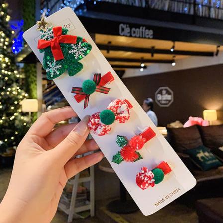 Jouluiset hiusneulat Xmas hiuspinnit Festivaali hiuslisävarusteet 4#