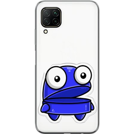 Kompatibel Mobilcover til Huawei Huawei P40 lite Blå tegneseriefigur med åbent udtryk og store øjne i sjov illustration