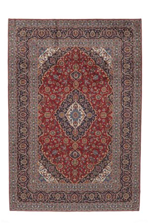 Hand Knotted Keshan Rug 256X372 Wool Dark Red/Black Large