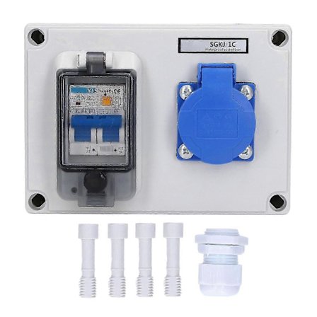 Pistorasia seinäasennukseen, pistorasiakotelo, saksalainen standardi 200250V, jossa 230V 40A 1P+N vikavirtasuoja