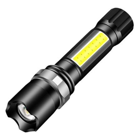 LED Lommelykt 200 Lumen Super Sterk Lommelykt Zoombar Oppladbar Lommelykt Med 4 Moduser Kraftig Håndholdt Lommelykt
