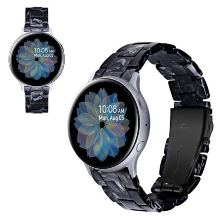 Samsung Galaxy Watch (42mm) / Aktivt marmorliknande klockarmband - Svart / Vit
