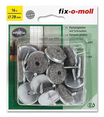 FIX-O-MOLL MØBELKNOTT ULLFILT M/SKRUE 28MM 16 stk
