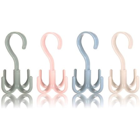Roterende veskehenger slipshenger, 4 plastveskehengerhengere for belter, slips, vesker og skjerf Fire farger