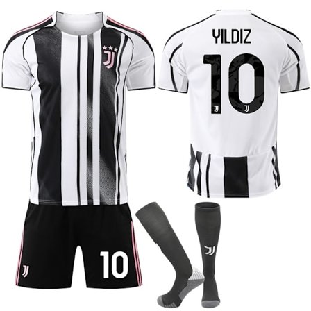 Ny 2025-2026 Juventus FC Hemma Tröja Barn Vuxen med Strumpor No.10 YILDIZ No.10 YILDIZ No.10 YILDIZ