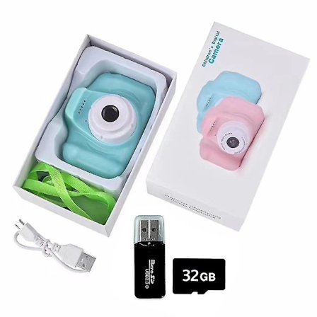 Smart Mini Kamera Barnkamera 1080p Hd Digitalkamera Skjerm Med 32gb Kort