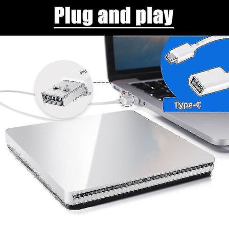 Apple Macbook Pro Air Mac Pc Laptop Usb External Slot In Cd / Dvd Drive Burner