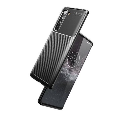 Carbon Fiber Anti-drop Soft TPU Case for Motorola Edge - Black