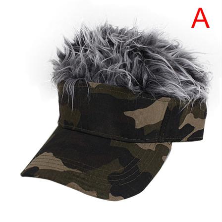 Män Dam Golf Cap Camo Med Flair Hår Solskyddshatt Justerbar