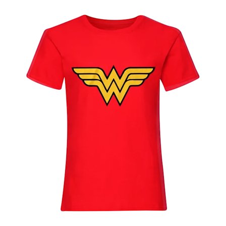 Wonder Woman Girls Logo Bomull T-shirt 7-8 År Röd