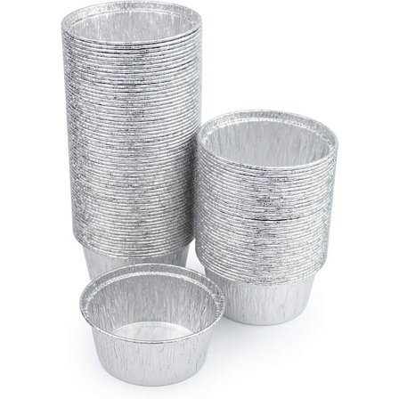 Set med 300 individuella aluminiumformar för bakning / formar för muffins, äggkräm, muffins, tårtor - 150 ml