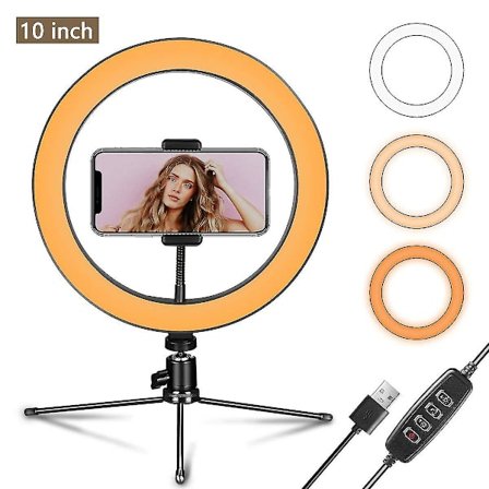 LED-ringljus för livestreaming och videoinspelning, 6-tums ring