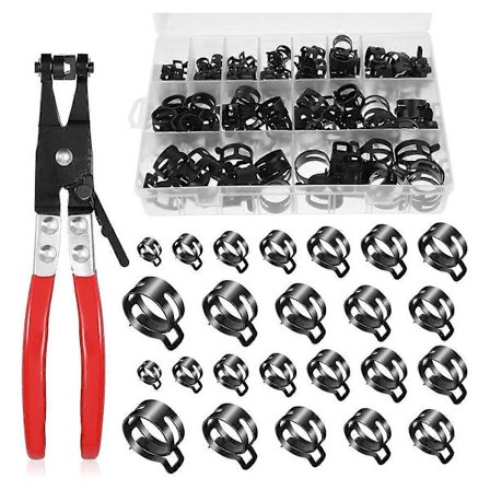 7-22mm Fjäderslangklämma Sortiment med Vridbar Platt Band Bränsleledningsklämmor Slangklämma Tång, Liten H