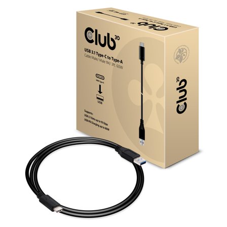 Club 3D USB type C-kabel - 24 pin USB-C til USB - 1 m