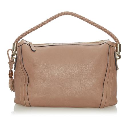Gucci Vintage, Pre-owned Bella Leather Tote Bag Bruin, Dames, Maat:ONE Size,gevlochten