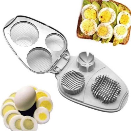 (Rustfritt stål) Eggdeler - Rustfritt stål - Multifunksjonell - 3 skjærehjul - Runde og ovale skiver - Rustfritt stål