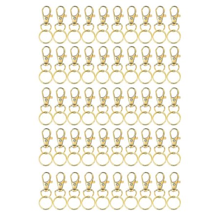 Vridbara hummerlås och nyckelringar, robust vridbar hummerlås nyckelringsklämma, robusta metallnyckelringar för DIY Silver