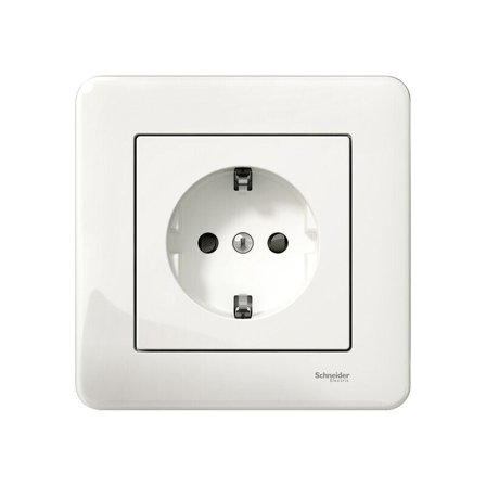 Schneider Electric Exxact WDE008276 Vägguttag infällt, jordat, 1-vägs, löstagbar ram, Strömbrytare & vägguttag