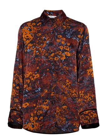 Silje Shirt Aop 12887 Langærmet Skjorte Brun Samsøe Samsøe